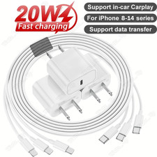 For iPhone 14 13 12 11 Pro XS X XR Fast Charger PD Cable 20W USB-C Power Adapter