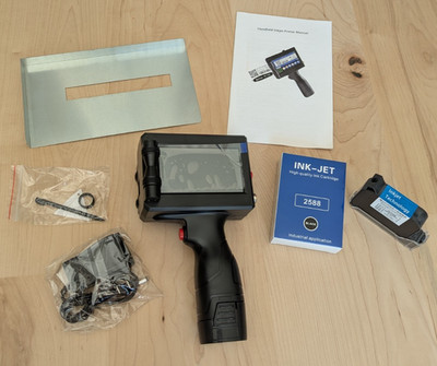 iottim Upgrade Portable Handheld Inkjet Printer Gun for QR Code Barcode 