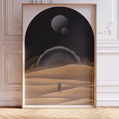 Dune Arrakis Wooden Framed Poster 12x18 Desert Sci-Fi Wall Art