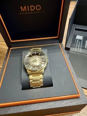 Mido Commander Gradient 40mm Mens Gold Watch see-through dial M021.407.33.411.01