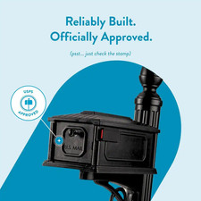 Stratford Black, Medium, Plastic, All-In-One Mailbox and Post Combo