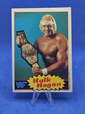 1985 Topps WWF Hulk Hogan Blue Background #16 Rookie Card 
