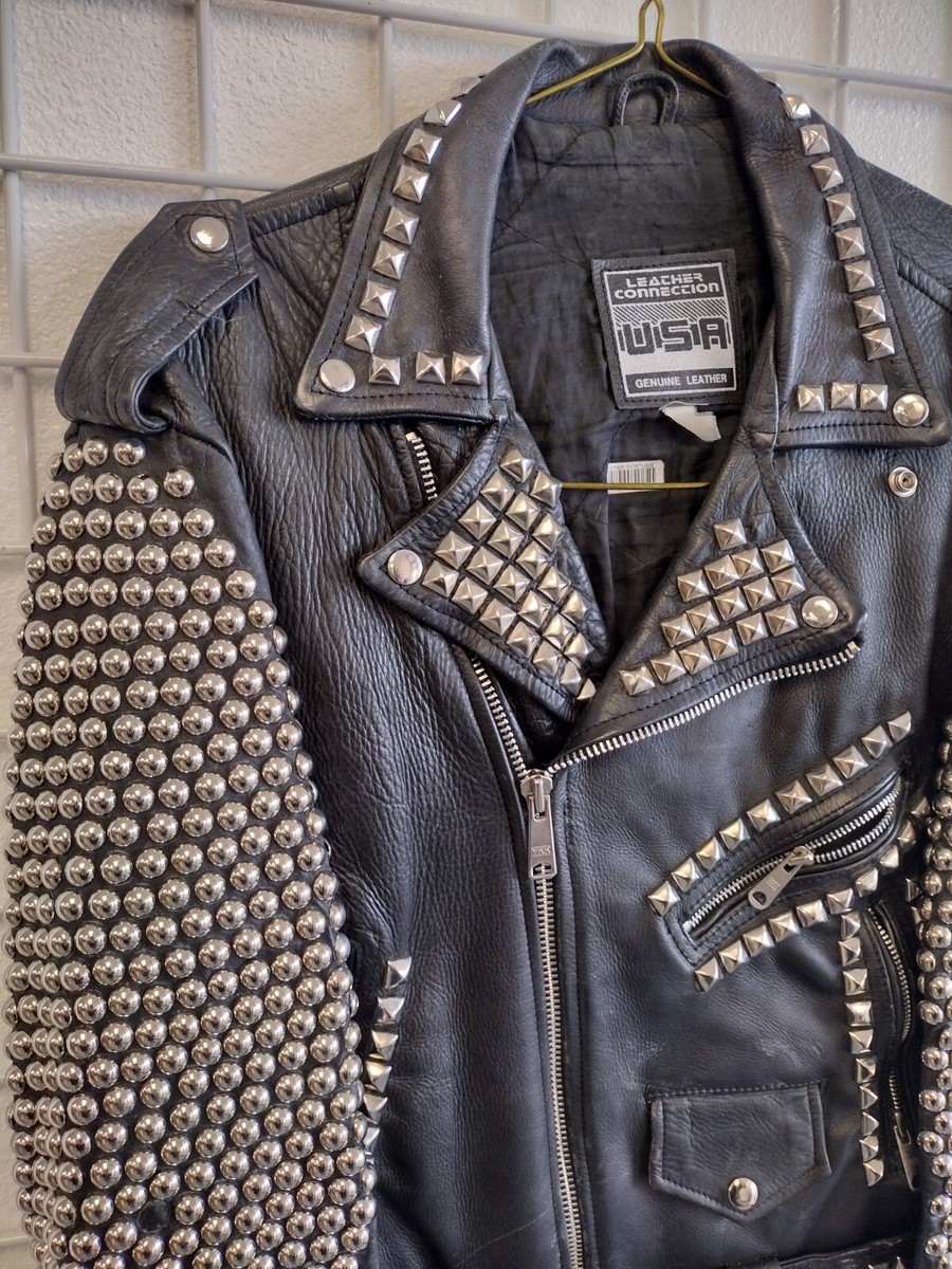 Vintage 80's Studded Punk Motorcycle Jacket 1980's Alternative