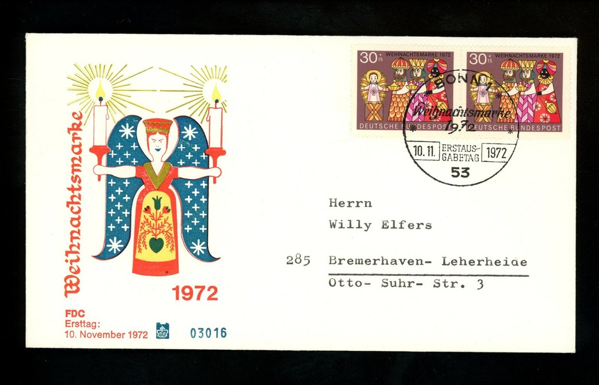 Postal History Germany FDC #B495 Christmas Magi 1972 | eBay