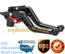 Par de palancas de freno de embrague corto CNC negro para Suzuki GS500 GS500E GS500F 89-09