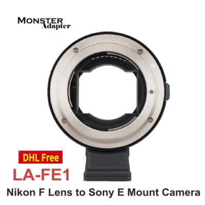 Monster Adapter LA-FE1 Auto Focus Lens Adapter for Nikon F Mount Lens to Sony E