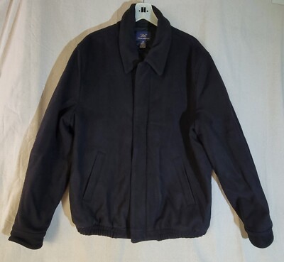 346 Brooks Brothers Mens Black Full Zip Wool Jacket Size XL b | eBay