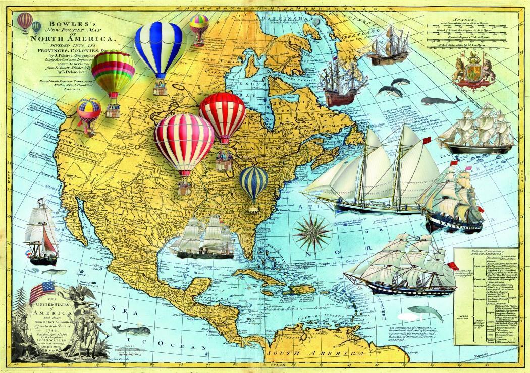 Bluebird North America Jigsaw Puzzle (1500 Pieces)