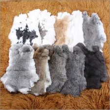 10pcs Real Rabbit Skin Tanned Fur Leather Hide Craft Garment Pelt Random Color