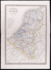 1841 - Alte Landkarte Holland Belgien / Monin / Antike Karte Von Nederland