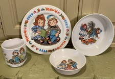 Vintage Raggedy Ann Andy Bob Merrill 1969 Oneida Ware Melamine Dishes Set