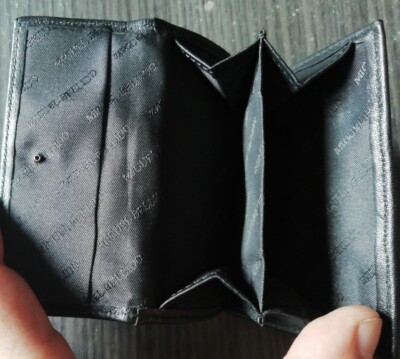 Portefeuille Homme BELLIDO En Cuir - Deux Volets Pour Cartes, Billets Et Monnaie, Noir, Comme Neuf
