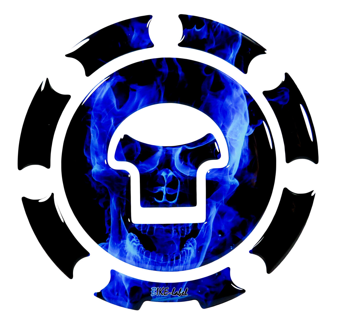 Motorcycle Fuel Cap Pad Ghost Skull Blue Universal Compatible For Honda