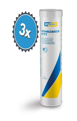 3x Grease Cartridge 400g Multi Purpose Grease Cartridge Lubricating Grease -120°C Cartechnic