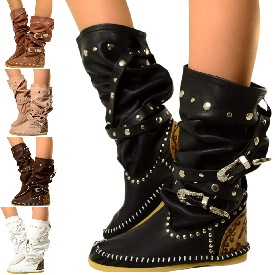 Damen Indianer Sommer Ibiza Stiefel MADE IN ITALY Echtleder KIKKILINE Riccione - Bild 1 von 1