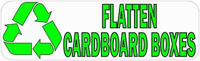 10 x 3 Recycling Flatten Cardboard Boxes Sticker Car Truck Vehicle Bumper Decal