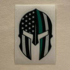 Spartan Helmet Stars Stripes Military Green Line Decal Sticker for Jeep Truck