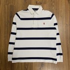 Polo Ralph Lauren Rugby Striped Shirt Size L White Blue