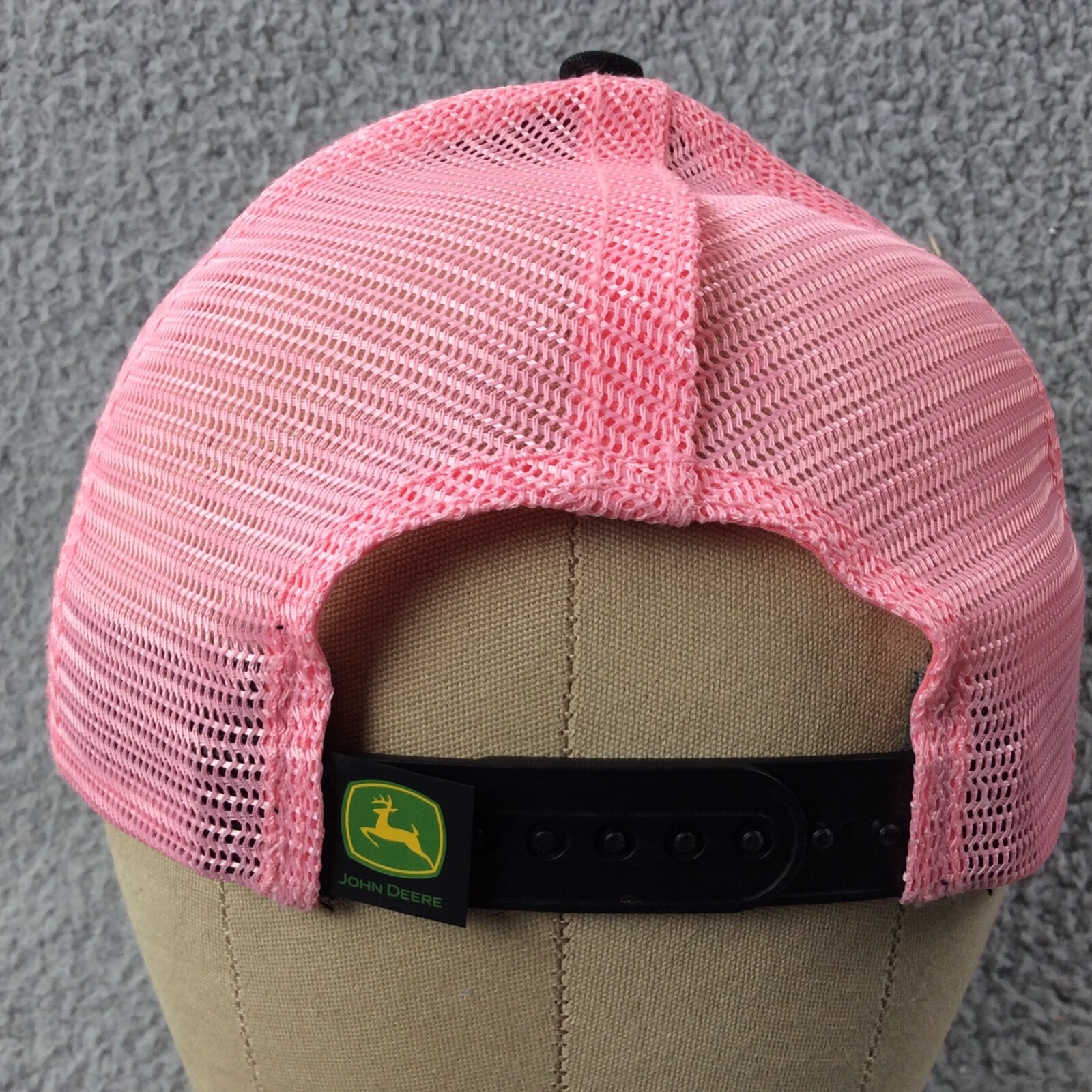 PONY Cappello berretto John Deere nero rosa meshback snapback apertura coda di cavallo nascosto