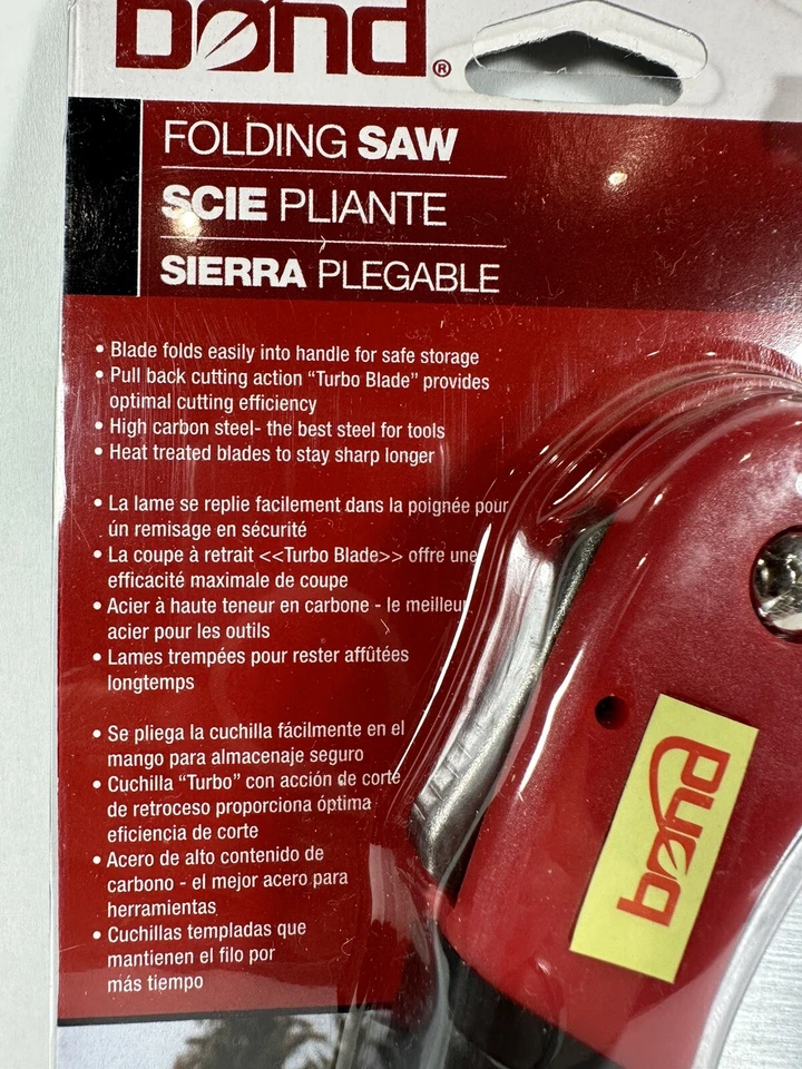 Sierra plegable Bond 8202 Turbo herramienta de jardín de robo de alto carbono - caja abierta Foto 3 de 4