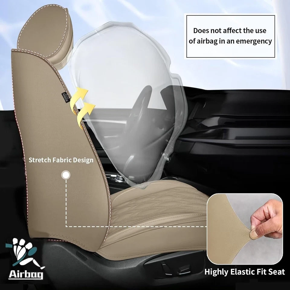 Luxury Fit For Lincoln MKS 2009-2016 Car Front Rear 5-Seat Covers Protector Pad Foto 3 de 4