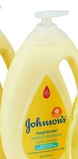  2-33.8 oz BOTTLES JOHNSON'S BABY HEAD-to-TOE WASH  SHAMPOO, PARABEN FREE