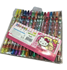 Rare SANRIO Hello Kitty 16 PieceTwist-up Crayons Set from Japan Japanese