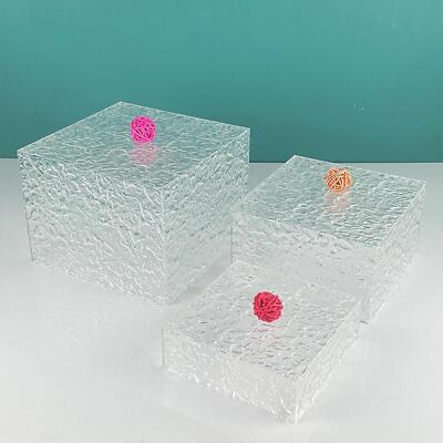3 Stück Acryl Buffet Setzstufen Multifunktional Party Zubehör Würfel Display Verschachtelung