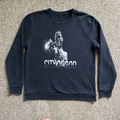 Tommy Vercetti Sweatshirt Men Large Black Streetwear Fleece GTA City of God RARE
