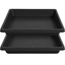 	14-Inch Square Plant Saucer 2-Pack Durable Plastic Trays for Pots Indoor/Out...