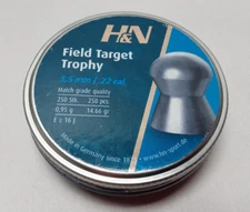 H&N Field Target Trophy 250 Count DOMED Match Grade 5.53mm .22 Caliber Pellets