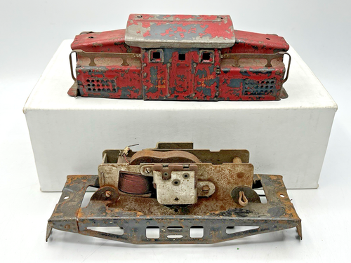 American Flyer Prewar O Gauge 1218 Red Steeple Cab Locomotive For Parts/Restore