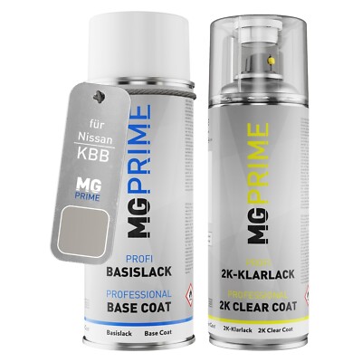 Autolack 2K Spraydosen Set für Nissan KBB Silver Metallic Basislack 2K Klarlack