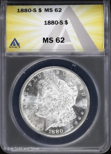 1880-S $1 Morgan Silver Dollar ANACS MS 62 | Uncirculated UNC