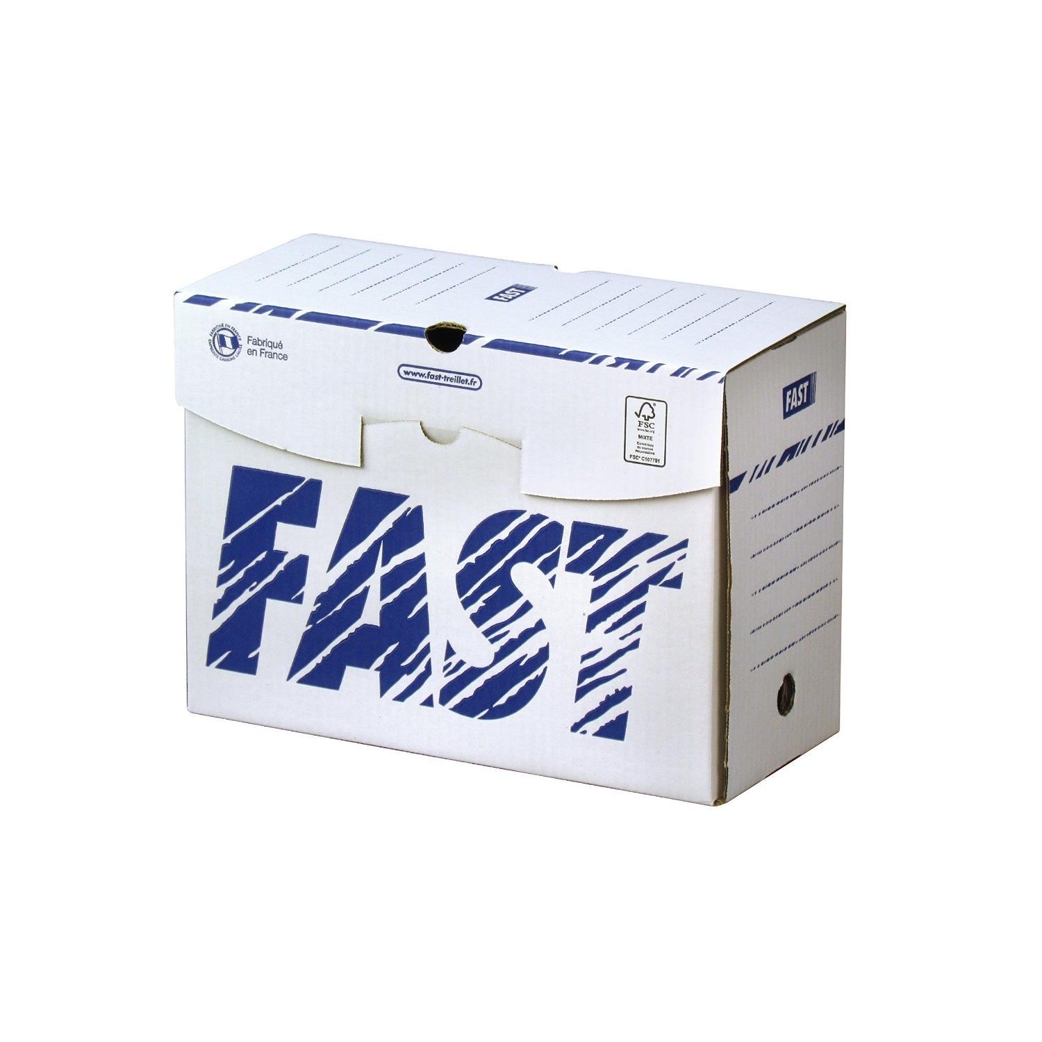 Boîtes archive carton blanc FAST dos 150 rangement classeur A4