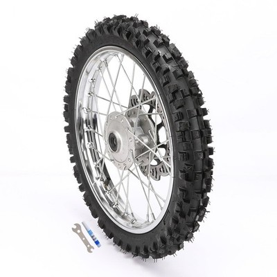 14 Front Wheel Rim Tire Assembly 60/100-14 with Brake Disc Rotor Dirt Pit Bike