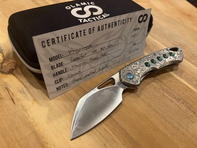 Olamic Cutlery Whippersnapper Sheepsfoot Frosty Titanium Frame Lock 20CV Knife