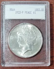 e 1923 Peace Dollar Old BLANCHARD SLAB 64 BU UNC Uncirculated Dot Matrix Label
