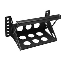 Metal Battery Tray Box, Universal Metal Steel Bolt-in Battery Mounting Black