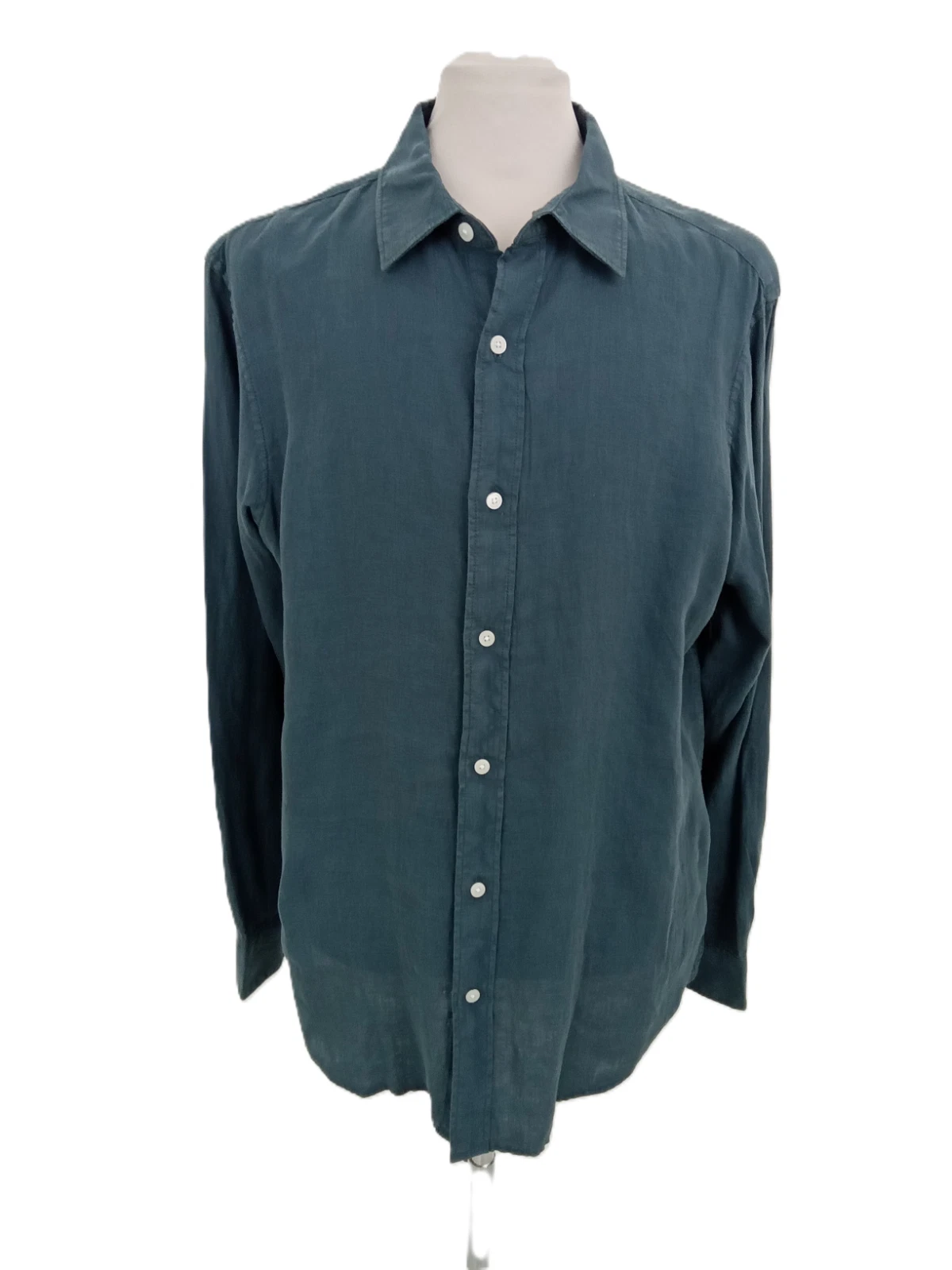 M&S Men's Shirt Teal (Bluey Green) Pure Linen Button Up Long Sleeves Collar New
Opens in a new windo