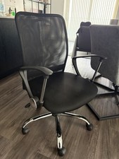Black Office Chair With Adjustable Height,  Armrests And Mesh Back