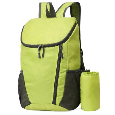 Wasserdichter faltbarer Rucksack für Outdoor-Aktivitäten in Orange und Grün