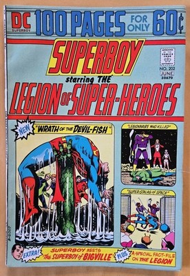 Superboy #202 F+ (6.5) Shadow Lass Gets New Costume! 100 Pgs! DC Comics 5/74