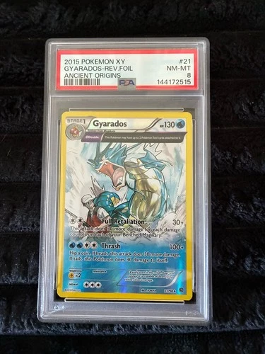 Pokemon Card 2015 XY Gyarados Reverse Foil Ancient Origins #21 PSA 8 One Owner