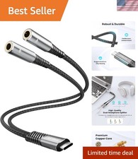 USB C to Dual 3.5mm Female Headphone Splitter 20CM, Type C to Two 3.5mm TRRS ...