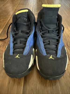 Nike Air Jordan 14 XIV Retro Low Laney 2015 Men's Size 10 Blue Yellow 807511-405