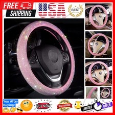 Car Steering Wheel Cover Pink For Women Girls Cute Bling Accessories 15 Inch ...