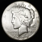 1928-P Peace Dollar SILVER - Cleaned - BETTER DATE RARE