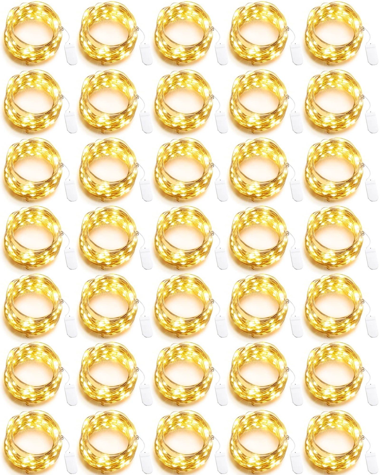 Riakrum 50 Pack 7ft 20 LED Fairy Lights Battery Operated in 3 Styles