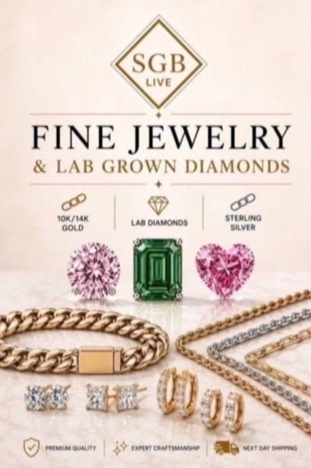 SNL JEWELRY. 10K, 14K GOLD, LAB DIAMOND, SILVER CHAINS